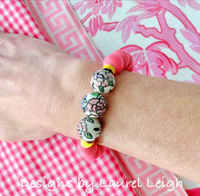 Load image into Gallery viewer, Bubblegum Pink Chinoiserie Peony Bracelet - Style 1 - Ginger jar