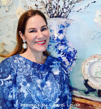 Load image into Gallery viewer, Wedgwood Blue Floral Cameo Earrings - Chinoiserie jewelry