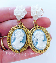 Load image into Gallery viewer, Wedgwood Blue & White Cameo Earrings - 6 Styles - Ginger jar