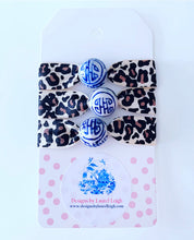 Load image into Gallery viewer, Chinoiserie Elastic Hair Ties- Set of 3 - Leopard Print - Ginger jar
