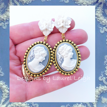 Load image into Gallery viewer, Wedgwood Blue & White Cameo Earrings - 6 Styles - Ginger jar