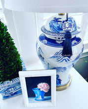Load image into Gallery viewer, Decorative Blue & White Chinoiserie Tassel - Chinoiserie jewelry