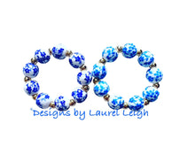 Load image into Gallery viewer, Blue & White Chinoiserie Floral Beaded Ring - Chinoiserie jewelry