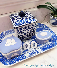 Load image into Gallery viewer, Wedgwood Portland Blue Cameo Pearl Flower Studs - Chinoiserie jewelry