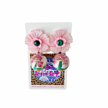 Load image into Gallery viewer, Pink & Green Peony Drop Earrings - Chinoiserie jewelry