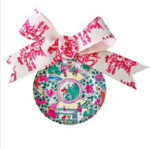 Load image into Gallery viewer, Red Toile Ribbon Bow Upgrade for Ornament Purchases - Chinoiserie jewelry