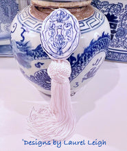 Load image into Gallery viewer, Blue & White Chinoiserie Decorative Tassel - Chinoiserie jewelry