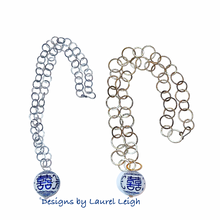 Load image into Gallery viewer, Chinoiserie Double Happiness Chain Necklace - Chinoiserie jewelry