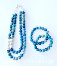Load image into Gallery viewer, Spa Blue Fossilized Beaded Bracelet - Ginger jar
