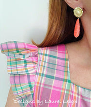 Load image into Gallery viewer, Sunflower Carved Floral Teardrop Earrings - 3 Colors - Ginger jar