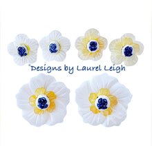 Load image into Gallery viewer, Blue, White & Yellow Petite Fleur Pearl Studs - Chinoiserie jewelry