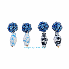 Load image into Gallery viewer, Blue Hydrangea Blossom Ginger Jar Earrings - Chinoiserie jewelry