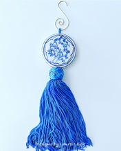 Load image into Gallery viewer, Blue & White Chinoiserie Decorative Tassel - Chinoiserie jewelry