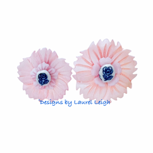 Load image into Gallery viewer, Blue, White & Pink Petite Fleur Pearl Studs - Chinoiserie jewelry