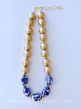 Load image into Gallery viewer, Chunky Chinoiserie Statement Necklace - Gold - Ginger jar