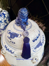 Load image into Gallery viewer, Chinoiserie Decorative Tassel Navy Blue - Chinoiserie jewelry