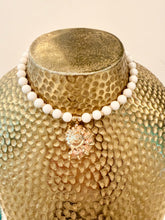Load image into Gallery viewer, White Jade Gemstone Seashell Necklace