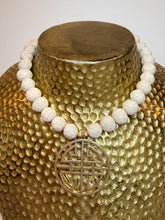 Load image into Gallery viewer, White Cinnabar Chinoiserie Pendant Necklace