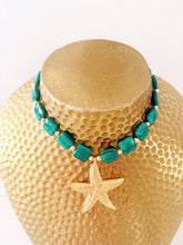 Load image into Gallery viewer, Green Malachite Starfish Pendant Necklace - Chinoiserie jewelry