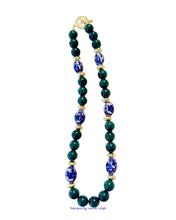 Load image into Gallery viewer, Green Chinoiserie Gemstone Necklace - Chinoiserie jewelry