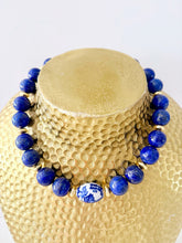 Load image into Gallery viewer, Chinoiserie Lapis Gemstone Necklace - Chinoiserie jewelry