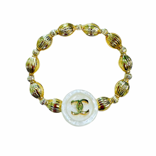 Load image into Gallery viewer, Gold Designer Button Bracelet