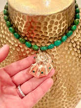 Load image into Gallery viewer, Green Turquoise Shell Pendant Necklace