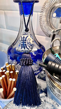 Load image into Gallery viewer, Navy Decorative Blue &amp; White Chinoiserie Tassel