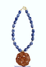 Load image into Gallery viewer, Chinoiserie Rattan Pendant Necklace - Chinoiserie jewelry