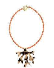 Load image into Gallery viewer, Coral Bamboo Tortoise Pendant Necklace - Chinoiserie jewelry