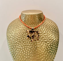 Load image into Gallery viewer, Coral Bamboo Tortoise Pendant Necklace - Chinoiserie jewelry