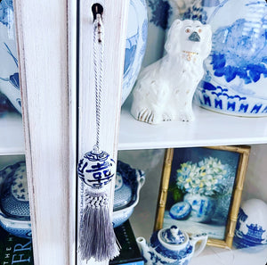 Silver or Gold Decorative Chinoiserie Tassel - Chinoiserie jewelry