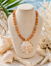 Load image into Gallery viewer, Coral Calico Seashell Pendant Necklace
