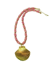 Load image into Gallery viewer, Coral Seashell Pendant Necklace