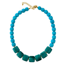 Load image into Gallery viewer, Green &amp; Turquoise Gemstone Necklace
