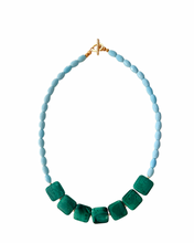 Load image into Gallery viewer, Green &amp; Blue Gemstone Necklace - Chinoiserie jewelry