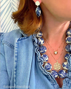 Chinoiserie Coastal Seashell Earrings - Chinoiserie jewelry