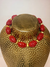 Load image into Gallery viewer, Chunky Red &amp; Gold Chinoiserie Necklace