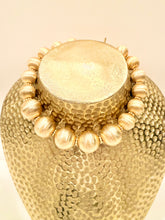 Load image into Gallery viewer, Brushed Gold Bead Statement Necklace - Chinoiserie jewelry
