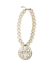Load image into Gallery viewer, White Cinnabar Chinoiserie Pendant Necklace