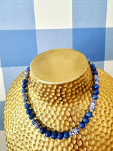 Load image into Gallery viewer, Blue Chinoiserie Gemstone Candy Necklace - Chinoiserie jewelry