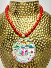 Load image into Gallery viewer, Red Gemstone Chinoiserie Pendant Necklace