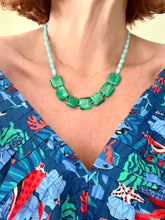 Load image into Gallery viewer, Green &amp; Blue Gemstone Necklace - Chinoiserie jewelry