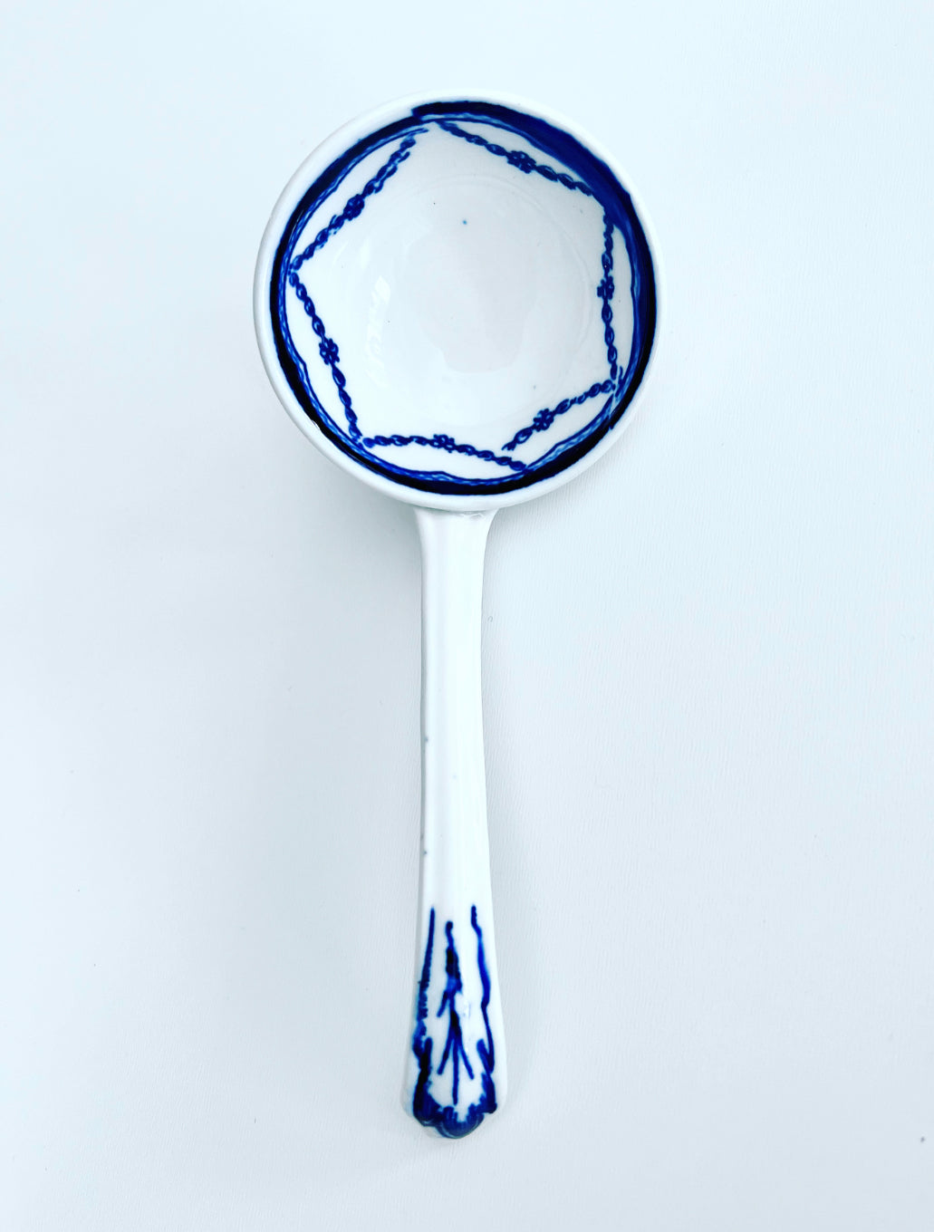 Antique Blue & White Sauce Ladle - Chinoiserie jewelry