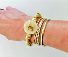 Load image into Gallery viewer, Gold Designer Button Bracelet