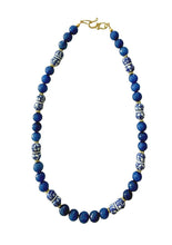 Load image into Gallery viewer, Blue Chinoiserie Gemstone Candy Necklace - Chinoiserie jewelry
