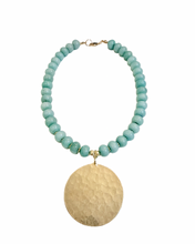 Load image into Gallery viewer, Amazonite Gold Pendant Necklace