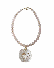Load image into Gallery viewer, Light Pink Gemstone Pendant Necklace - Chinoiserie jewelry