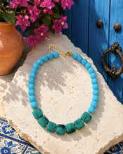 Load image into Gallery viewer, Green &amp; Turquoise Gemstone Necklace
