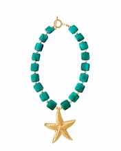 Load image into Gallery viewer, Green Malachite Starfish Pendant Necklace - Chinoiserie jewelry